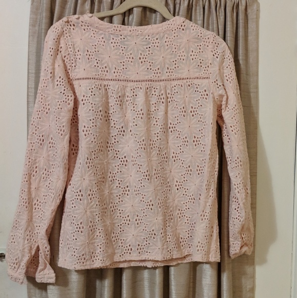 Laffaire blush pink crocheted blouse. - Picture 2 of 3